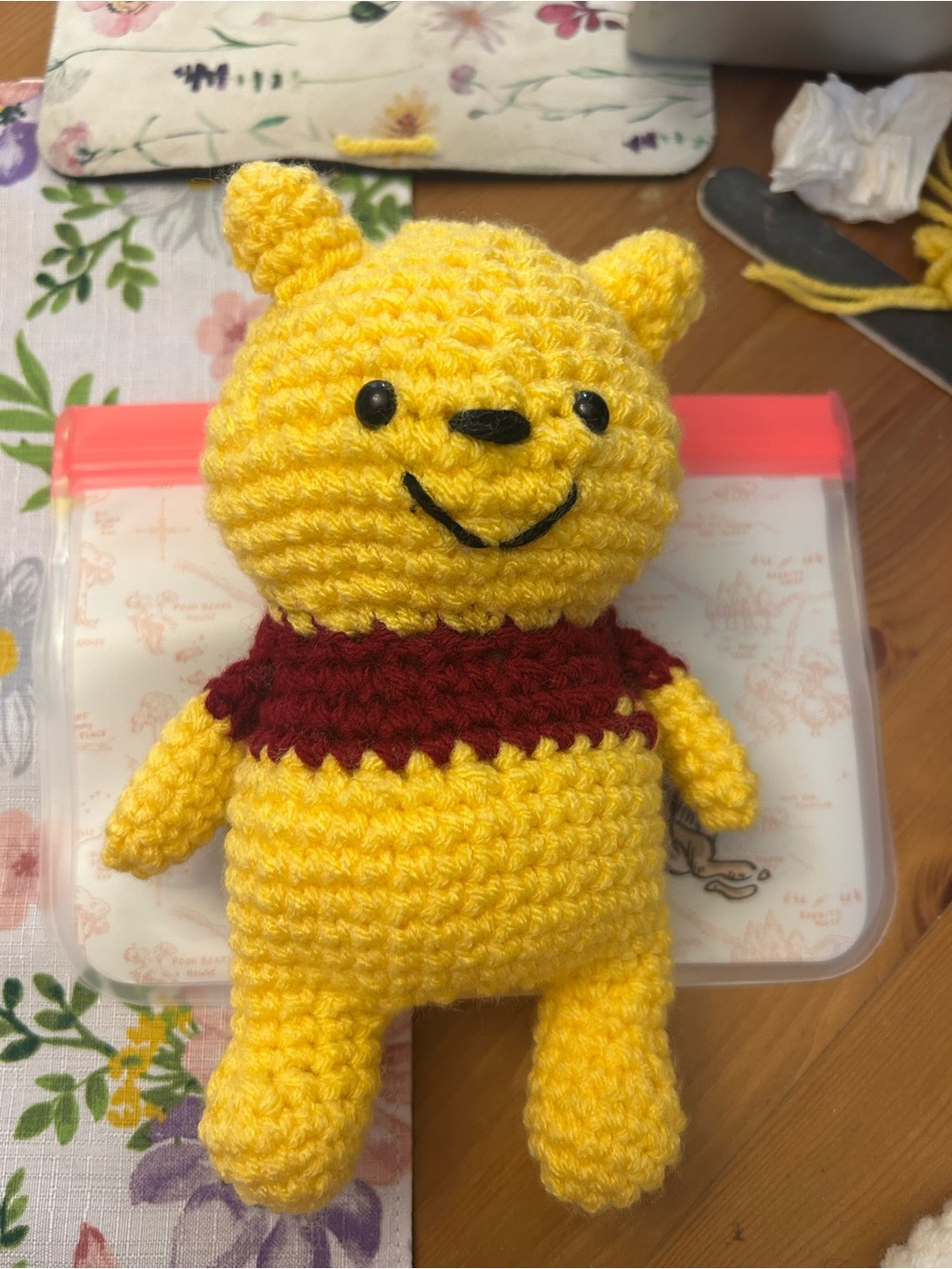 Disney Yellow Crochet Winnie the Pooh Plush